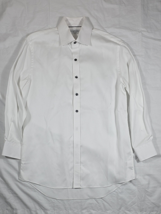 LEDBURY Other - Men's White Dress Shirt with Spread Collar - Classic Tailored Look